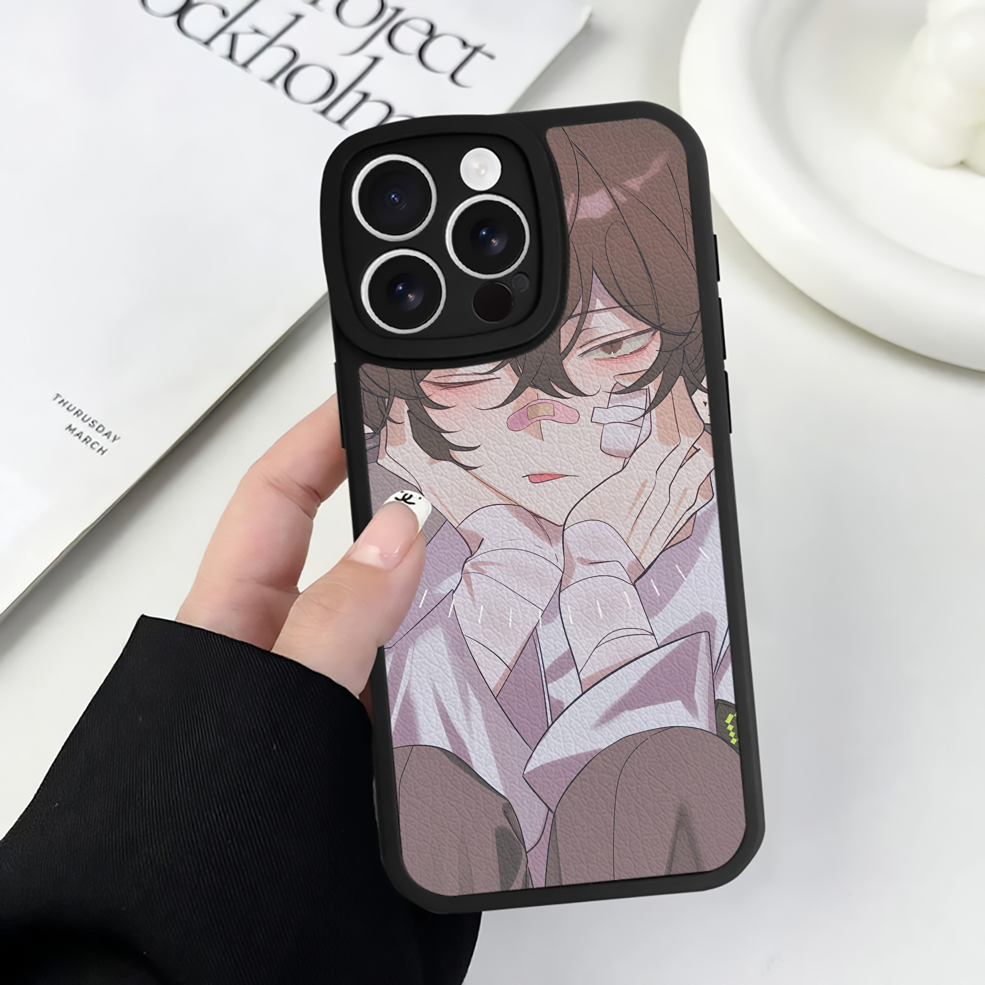 （画像用） 文豪ストレイドッグス Bungo Stray Dogs 【iPhone 16シリーズ対応】シリコンスマホケース（レザー調） 材質：シリコン